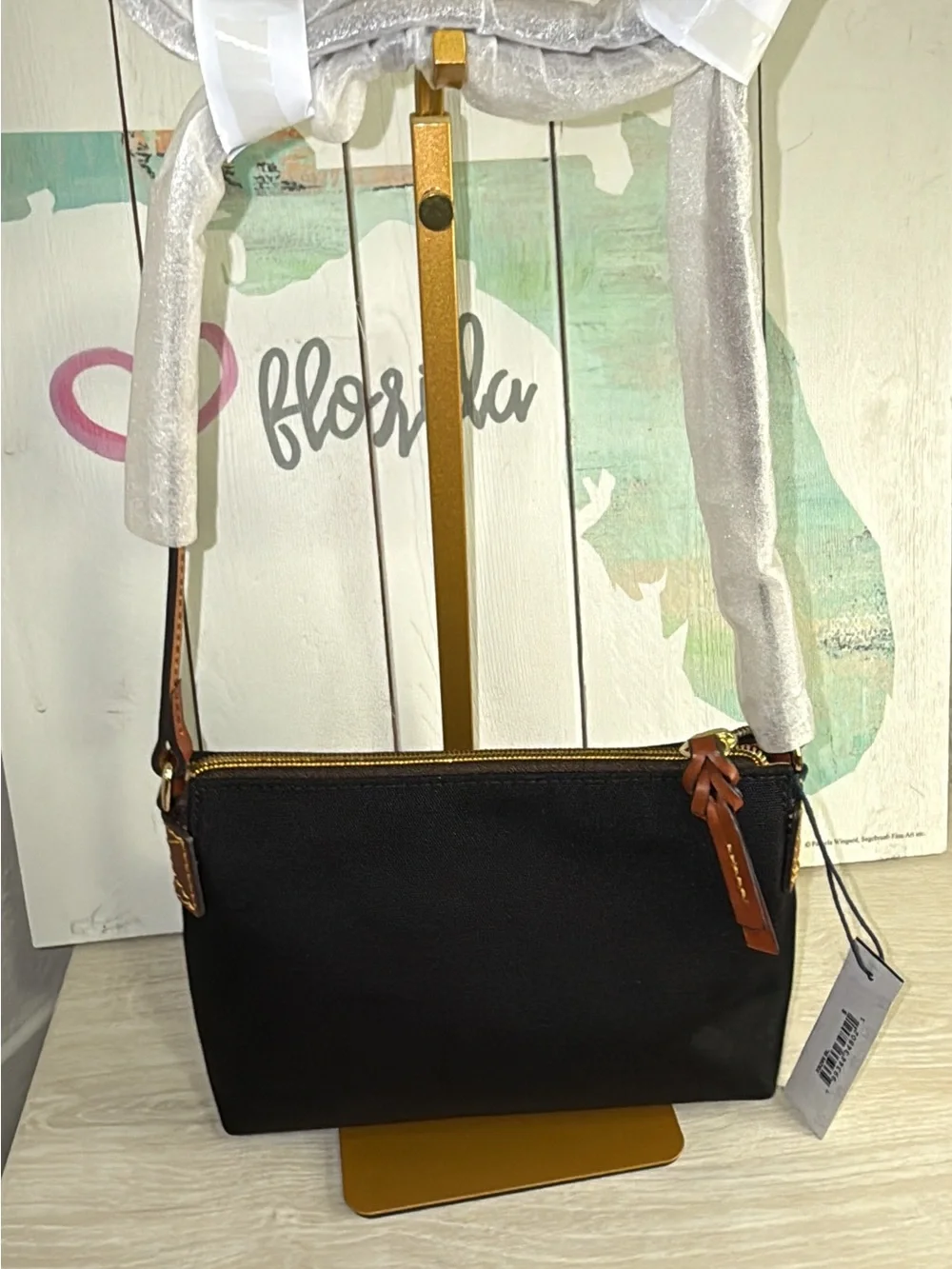 Dooney & Bourke Black Nylon zippered bag NWT
